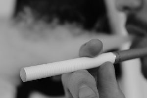 Man using an e-cigarette