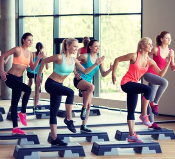 Women in an exercise class