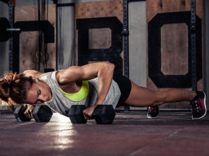 Woman doing pushups