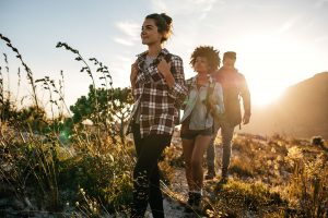 Friends hiking