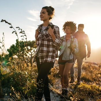 Friends hiking