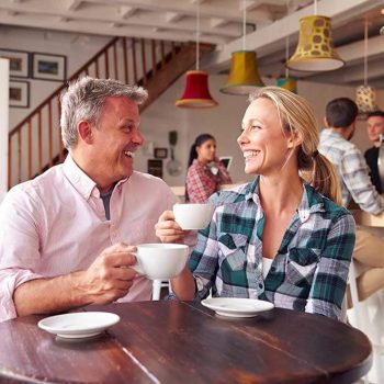 Couple enjoying coffee